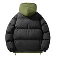 thumbnail image 5 of Wyobmus Men's Quilted Jackets Winter Heavyweight Hooded Puffer Jacket Solid Zipper Coat Casual Oversized Padded Jacket Black, 5 of 6