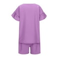 thumbnail image 2 of Hienoo Boys Summer Casual Outfits Solid Color Short Sleeve T-Shirt Shorts Set, 2 of 7
