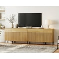 thumbnail image 2 of 94.5" Modern Reeded Dresser TV Stand for TVs up to 100 Inch, Entertainment Center with Charging Station, Wooden TV Console with Storage for Living Room, 2 of 8