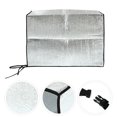 thumbnail image 2 of GAXIRE Cubierta de película de aluminio de metal para aire acondicionado, protección solar para exteriores, color plateado, 84 x 59 x 32 cm, 2 of 6