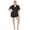 Black, variant on White Mark Women's Solid Short Pajama Set