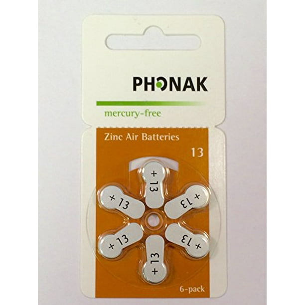 Phonak Mercury Free Size 13 Zinc Air Hearing Aid Batteries (60