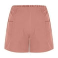 thumbnail image 6 of Arnsht Stretch Relaxed Shorts for Women Elastic High Waist Summer Lightweight Solid Color Casual Shorts with Pockets Pink S, 6 of 7