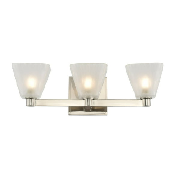 Kalco Lighting Weston 5" 3-light Contemporary Glass Bath Light in Glazed Nickel