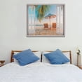 thumbnail image 5 of HFDF Beach Bathroom Wall Art Beach Coastal Pictures Wall Decor Sunset Blue Sea Canvas Patg Prt Palm Tree Tropical Ocean Nautical 3D Wdow View Decor Artworks for Livg Room Bedroom 10x8inch Framed, 5 of 6