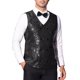 thumbnail image 1 of INSPIRE CHIC Chaleco para Hombre V-Neck Slim Fit Doble Botón Fiesta Disco Prom Noche de Club con Lentejuelas S Negro, 1 of 5