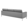 thumbnail image 4 of Tufted Loveseat and Sofa Set, Faux Leather, Silver Grey Gray, Modern Contemporary Urban Design, Living Lounge Room Hotel Lobby Hospitality, 4 of 6