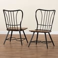 thumbnail image 4 of Baxton Studio Longford "Dark-Walnut" Wood and Black Metal Dining Chair (Set of 2), 4 of 19