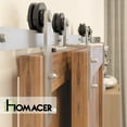 thumbnail image 4 of Homacer Brushed Nickel Single Track Bypass Sliding Barn Door Hardware Kit, for Two/Double Doors, 15ft Long Flat Track, Straight Design Roller, Heavy Duty, for Interior Use, 4 of 8