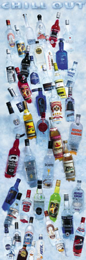 DRINKING POSTER Chill Out Vodkas 12x36