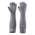 thumbnail image 2 of Spencer UV Long Sun Protection Gloves for Men and Women, Cooling Arm Sleeves Half Finger Gloves for Driving Outdoor Sports, 2 of 9