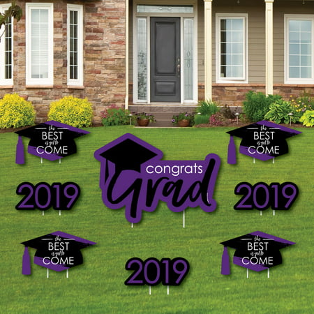 Purple Grad - Best is Yet to Come - Yard Sign & Outdoor Lawn Decorations - 2019 Graduation Party Yard Signs - Set of (Best Lawn Tractor 2019)
