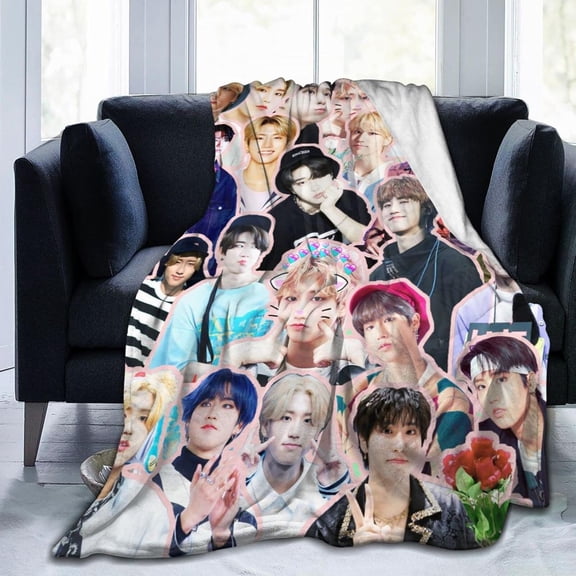 Blanket Stray Kids Han Ji Sung Soft and Comfortable Wool Fleece Throw Blankets for Decor Sofa Office car Home,Cozy Plush Camping Yoga Travel Decoration Beach Blanket Gift