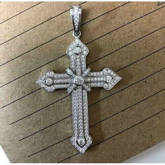 Siddheshwarjewels 2.50 Ct Lab-Created Diamond Round Brilliant Cut Pendant, 14K Sterling Silver