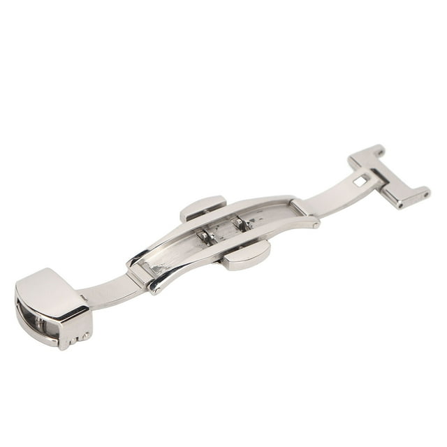 Cierre Desplegable de Correa de Reloj Hebilla de Reloj de Acero Inoxidable Plateado Hebilla de Reloj de Acabado Alto Hebilla de Sujeción de Correa de Reloj de Repuesto para ANGGREK Otros