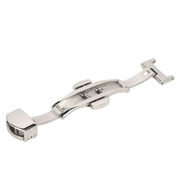 Cierre Desplegable de Correa de Reloj Hebilla de Reloj de Acero Inoxidable Plateado Hebilla de Reloj de Acabado Alto Hebilla de Sujeción de Correa de Reloj de Repuesto para ANGGREK Otros