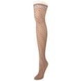 thumbnail image 2 of MeMoi Moulin Crochet Combed Cotton Over the Knee Sock - Womens - Female, 9-11, Taupe, 2 of 4