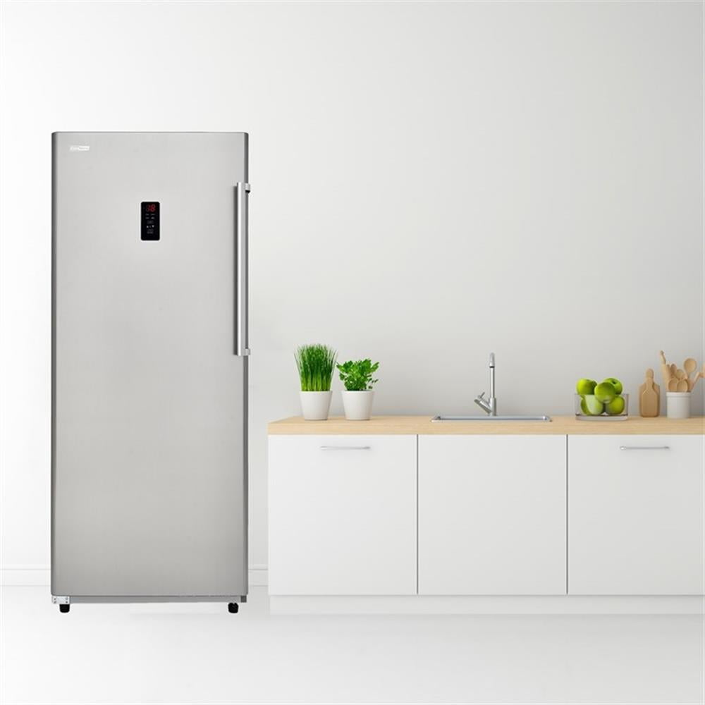 Pemberly Row 17 cu. ft Convertible Upright Freezer/Refrigerator in Stainless