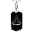 thumbnail image 5 of Sacred Geometry Trust The Universe Stainless Steel or 18k Gold Premium Swivel Dog Tag Keychain, 5 of 16