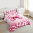thumbnail image 3 of Manfei Cheetah Pattern Bedding Comforter Set,Leopard Print Kawaii Butterfly Twin Comforter Sets,Pink White Bedding Set For Girls Kids,Luxury Bedroom Decor Reversible,2-Piece, 3 of 8