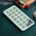 thumbnail image 4 of Molde de silicona para hacer cubitos de hielo de 21 cavidades, bandeja para molde de crema para pasteles con tapa, utensilios para hornear, cuadrado, verde Sweethay HA004768-03, 4 of 7