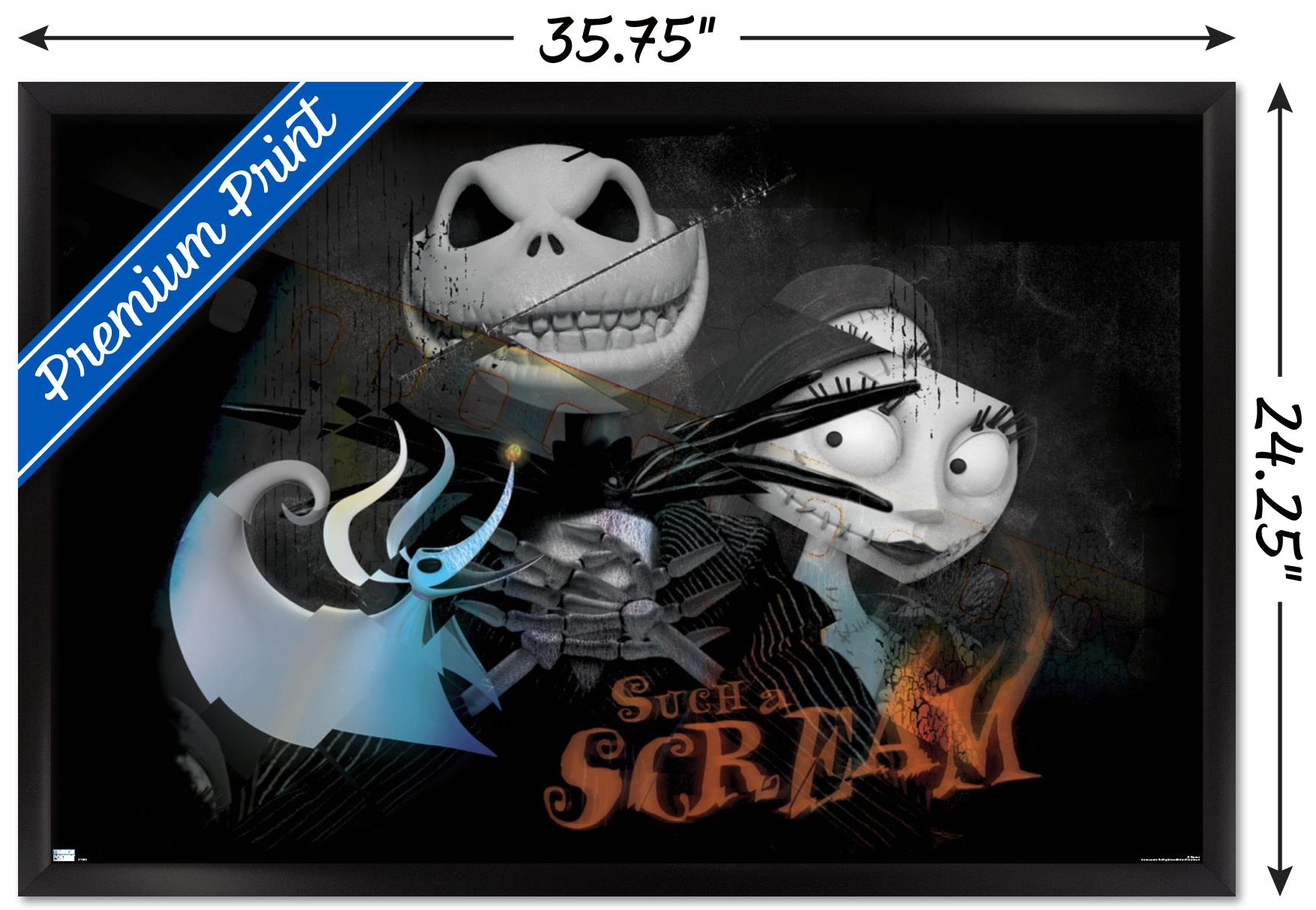 Disney Tim Burton's The Nightmare Before Christmas - Distorted Scream Wall Poster, 22.375" x 34" Framed