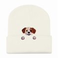 thumbnail image 4 of XIAOCHA Thick Fall‑Winter Beanie for Women，Puppy‑Embroidered Outdoor Skullcap,Beige, 4 of 6