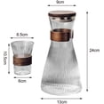 thumbnail image 5 of Hot & Cold Water Pitcher with Walnut Lid, Glass Tea Pitcher for Fridge, Cold Brew Jug for Juice & Fruit Infused Water, Includes Cups, Kitchen Essential(RL 1 Set), 5 of 5