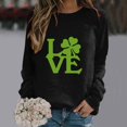 thumbnail image 2 of Womens St. Patrick'S Day Tops Crew Neck Loose Fit Long Sleeve Womens Sweaters,Black,L, 2 of 3