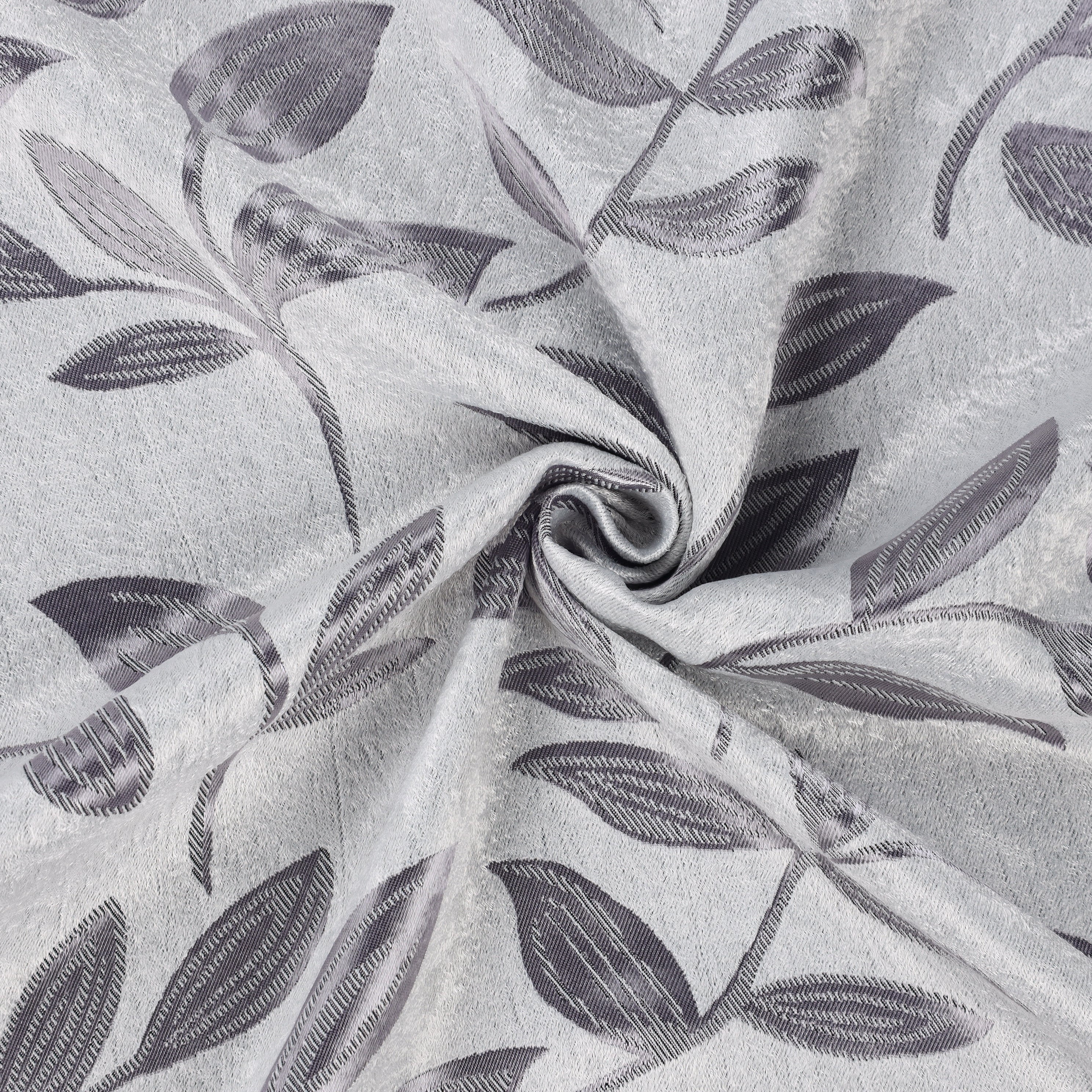 Superior Blackout Leaves Curtains Set of 2, Light Filtering Grommet Curtain Panel Set, Grey, 46"W x 63"L
