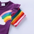 thumbnail image 4 of WIBACKER Toddler Kids Girl's Cotton Cartoon Rainbow Unicorn Dress Short Sleeve Casual Dresses-4T, 4 of 11