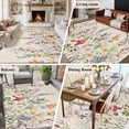 thumbnail image 6 of Watercolor Wildflowers Area Rug 5x7 Washable Rug Non Slip Farmhouse Botanical Flowers Herbs Large Area Rug Soft Stainresistant Indoor Floor Carpet for Living Room Bedroom Home Office Dining Room, 6 of 7