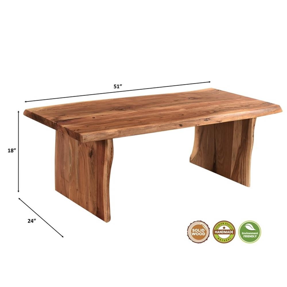 Pemberley Row Acacia Wood Brown Coffee Table Rectangular 51"W x 24"D Unassembled