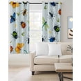 thumbnail image 2 of Spring Butterfly Dragonfly Blackout Curtains 45 Inches Long, Rustic Botanical Floral Teal Green Thermal Insulated Black Out Curtains, Darkening Window Curtain for Bedroom Living Room 52"x45" 2 Panels, 2 of 9
