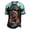 Cyan, variant on Dwelliawo Men's Gothic Horror Short Sleeve Trendy T Shirt Crew Neck Rose Skull Graphic Halloween Pullover Purple 3xL