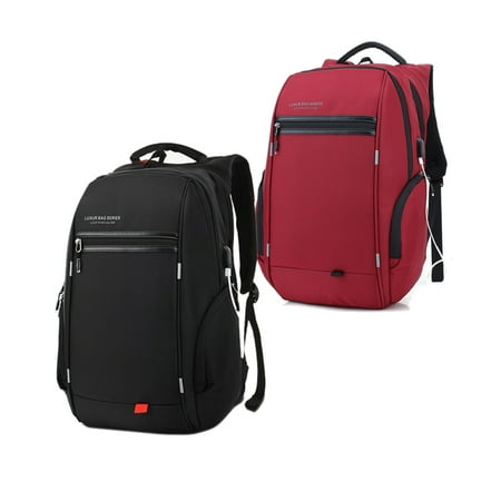 Scarlet Womens Backpack - LUXUR 37L Nylon Waterproof Laptop Backpack School Business Travel Casual Daypack with USB Charging Port