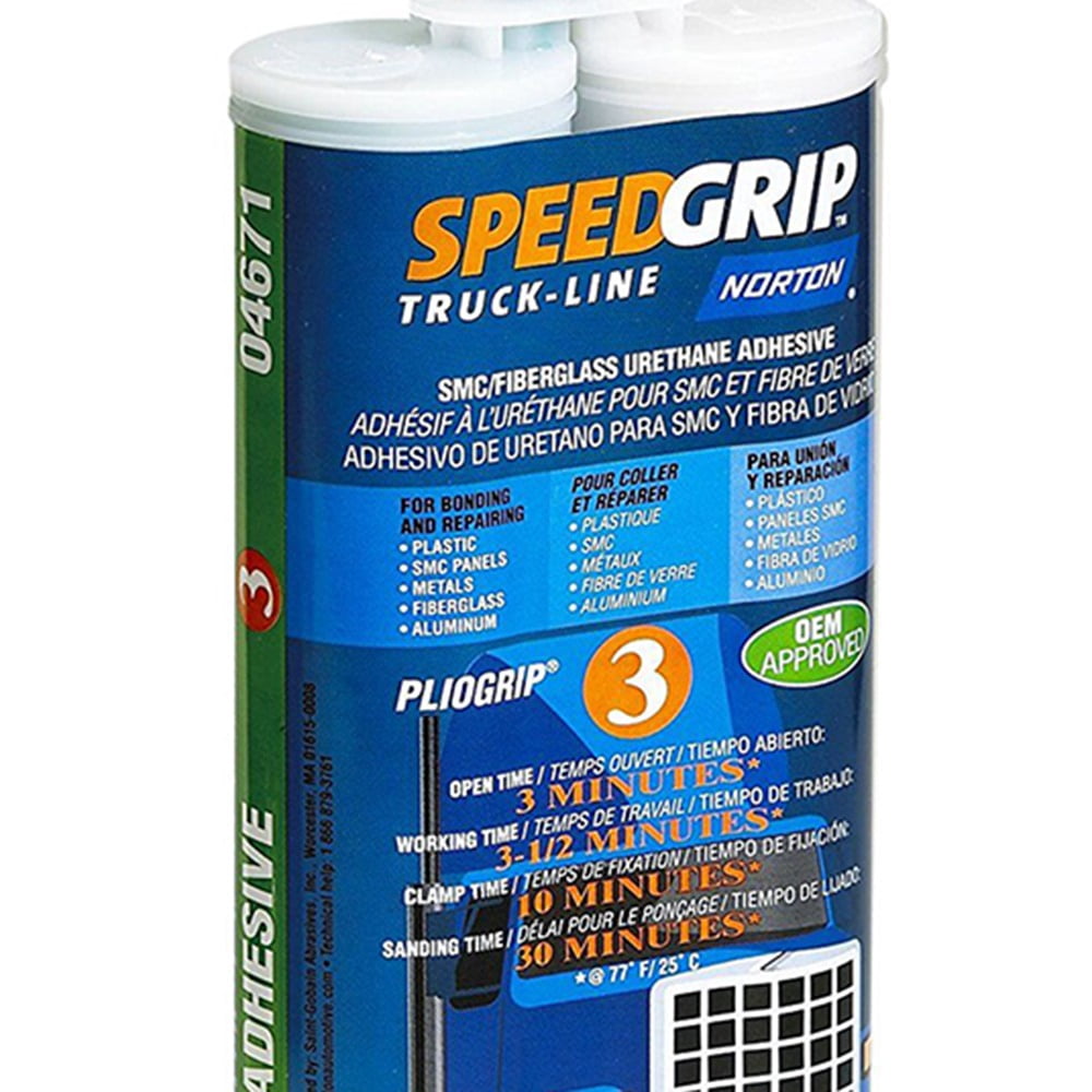 Norton Speed Grip 04671 2-Part Adhesive, 400 mL Cartridge, Brown, Liquid