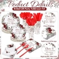 thumbnail image 6 of 410 Pcs Rose Floral Wedding Paper Plates and Napkins Disposable Cheers to Love Tableware Set Red Floral Bridal Shower Party Supplies with Cups Knives Forks Spoons Seat Cards for 50 Guests, 6 of 6