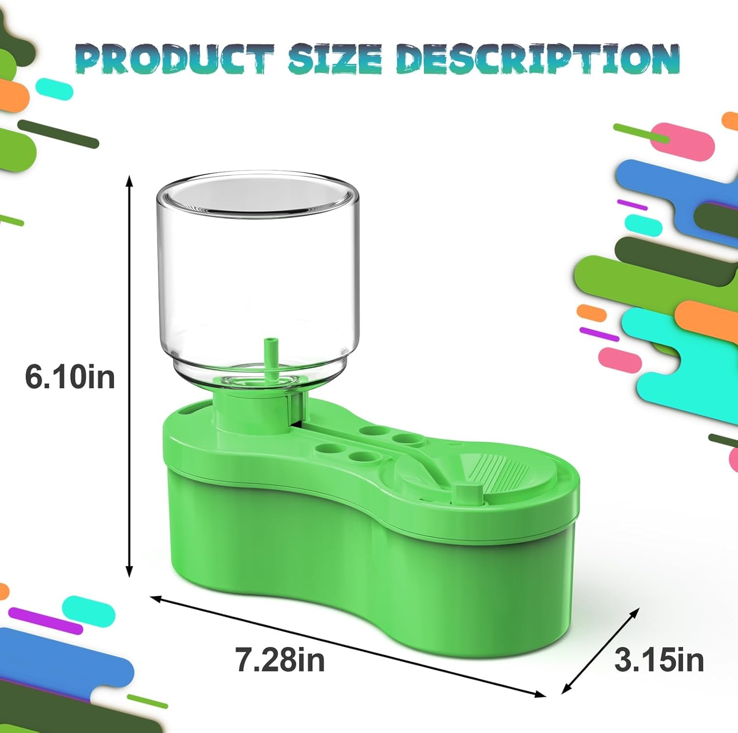 ABPETE Paint Brush Cleaner, Painting Supplies with Drain and Brush Holder, Water Circulation Paint Brush Cleaner Tool for Watercolor, Water-Based Paints for Kids, Watercolor Cleaning Tool, Green