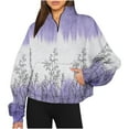thumbnail image 1 of Sweats à Capuche Mode pour Femmes 2023, Sweatshirts Décontractés Sans Capuche, Manches Longues Imprimées, Demi-Zip, Col à Capuche, 50 % de Réduction, Costumes Halloween/noël, 1 of 4