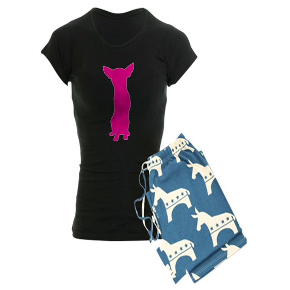 CafePress - Chihuahua Silhouette - Women's Dark Pajamas
