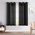 thumbnail image 6 of Curtainking Linen Textured Curtains 96 inches Black Bedroom Living Room Window Curtain Set Light Filtering Drapes Grommet Top 2 Panels, 6 of 6
