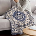 thumbnail image 3 of Navy Blue Boho Blanket Soft Cozy Warm Throw Blanket for Couch, Plush Fuzzy Flannel Fleece Blankets for Sofa, Ethnic Vintage Southwestern Geometric Bed Blankets Lightweight Gifts for Women, 50"x80", 3 of 9