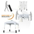 thumbnail image 6 of WDZS 10x10ft Pop-Up Canopy Tent with 17 Solar LED Lights, Outdoor Garden Gazebo, Ez Set-up Instant Sun Shelter Tent w/Wheeled Bag, 4 Sandbags, Ropes & 12 Stakes for Parties, Beach, Camping, White, 6 of 9