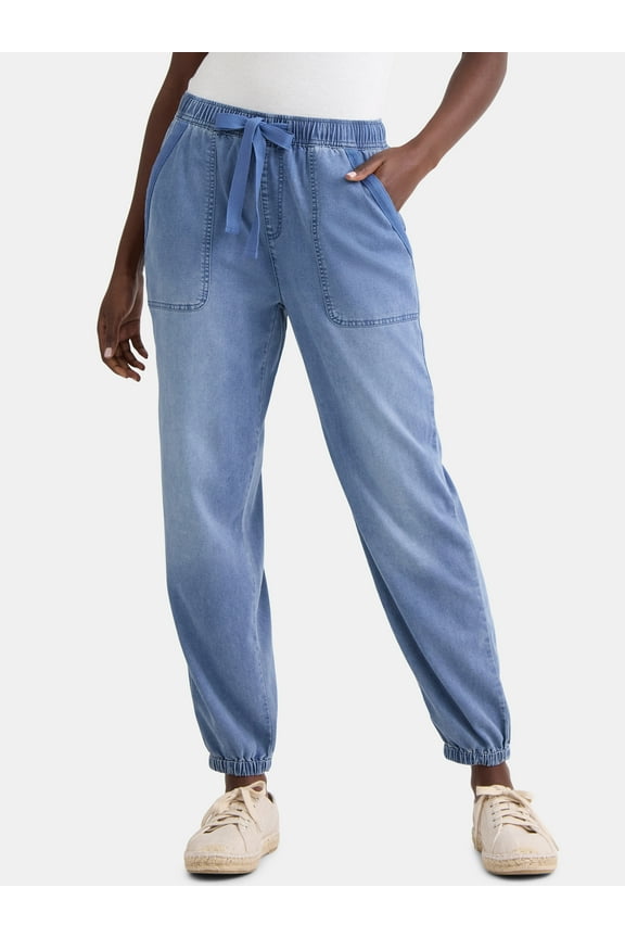 Women's High Rise Parachute Jogger Pants, 28" Inseam, Sizes XS-XXXL