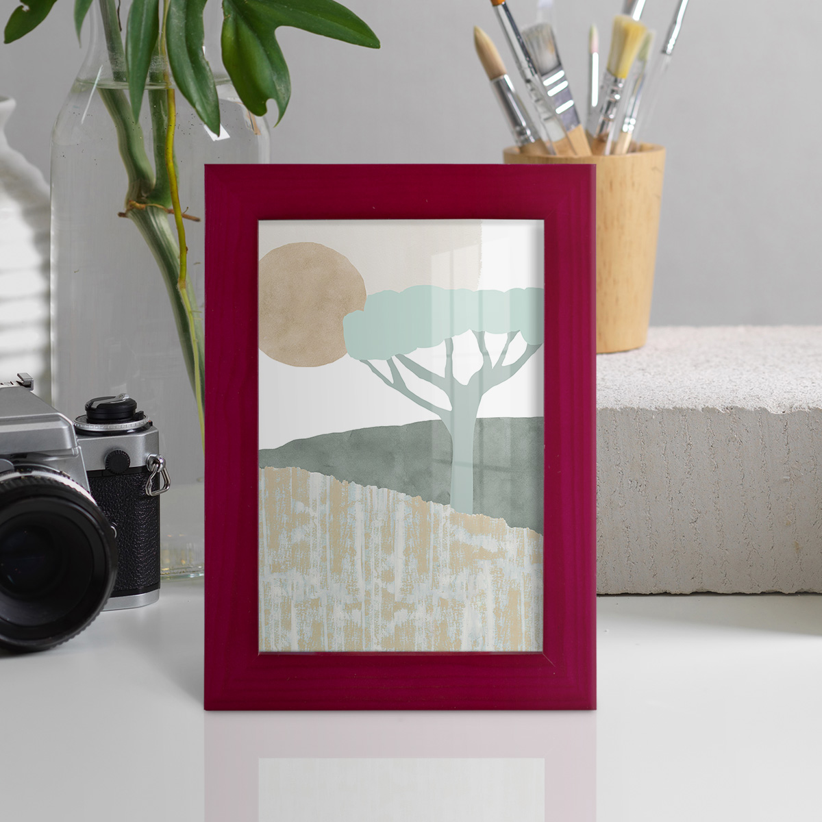 Ennerdale I - Framed Print w/glass - Cherry Red