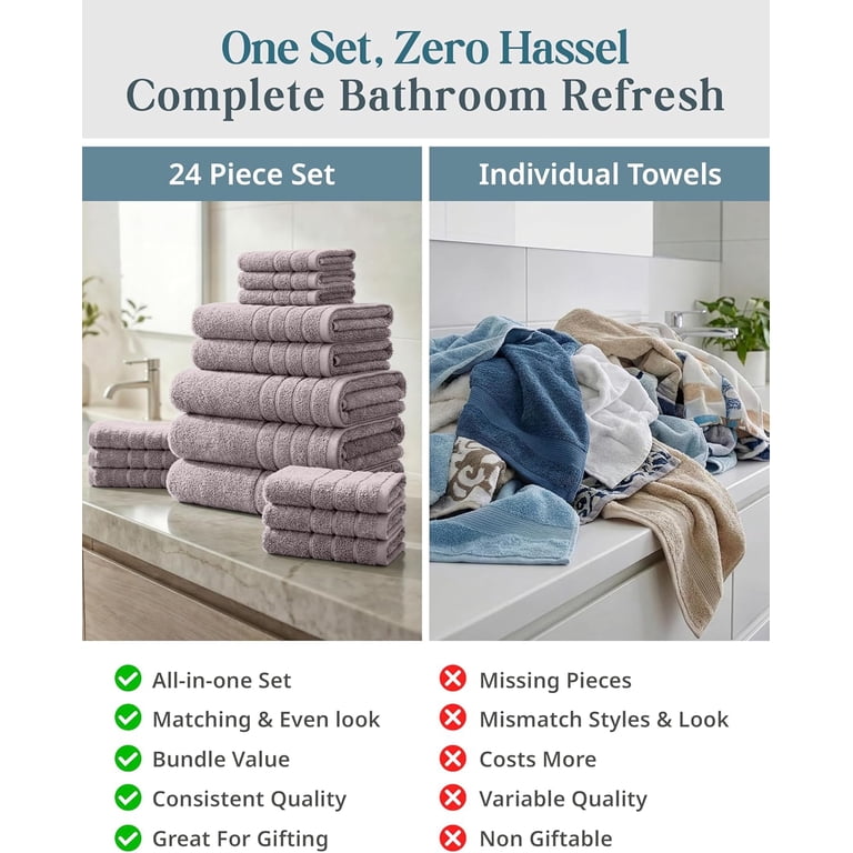 Casa Platino 24-Piece Premium Towel Set, Platinum photo 5