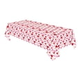 thumbnail image 3 of Yhmxh Valentine's Day Tablecloth Rectangle Red Love Heart Table Cloth, Waterproof & Disposable Plastic Table Covers for Valentine's Day Party Supplies Picnic Dinner Decor,108 x 54 Inch, 3 of 5