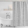 thumbnail image 4 of White Boho Waterproof Fabric Shower Curtain,Country Abstract Black Geometric Striped Waterproof Fabric Shower Curtain for Bathroom Curtains Bathtubs Hotel Shower Curtains with 12 Hooks Stall 54x78in, 4 of 8