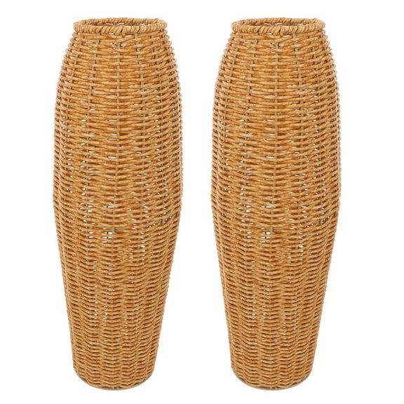 Milisten 2pcs Tall Floor Vase Imitation Rattan Decorative Home Decor Simple and Elegant for Office